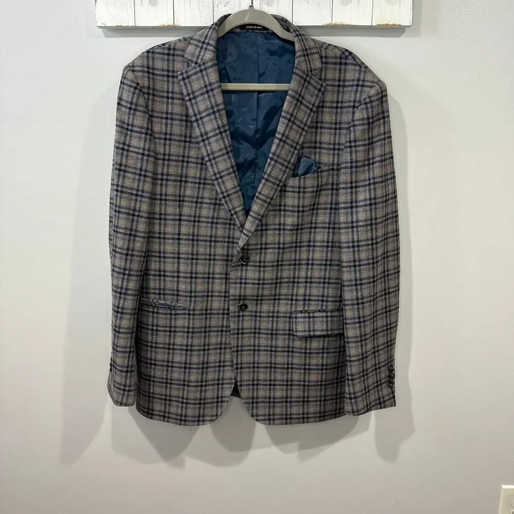 Saks Fifth Ave Reda 1865 Plaid Blazer 46R Wool Sport Coat